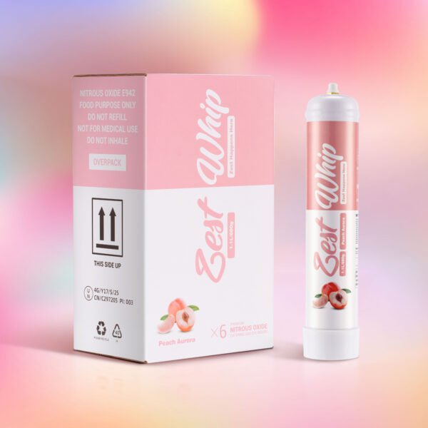Zest Whip 1.1L Peach Flavoured N2O Cannister